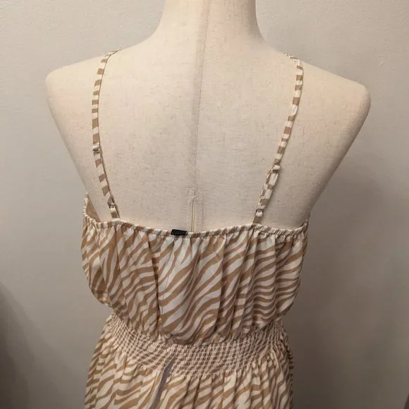 Zebra Stripe Square Neck Midi Flare Dress - Picture 10 of 10